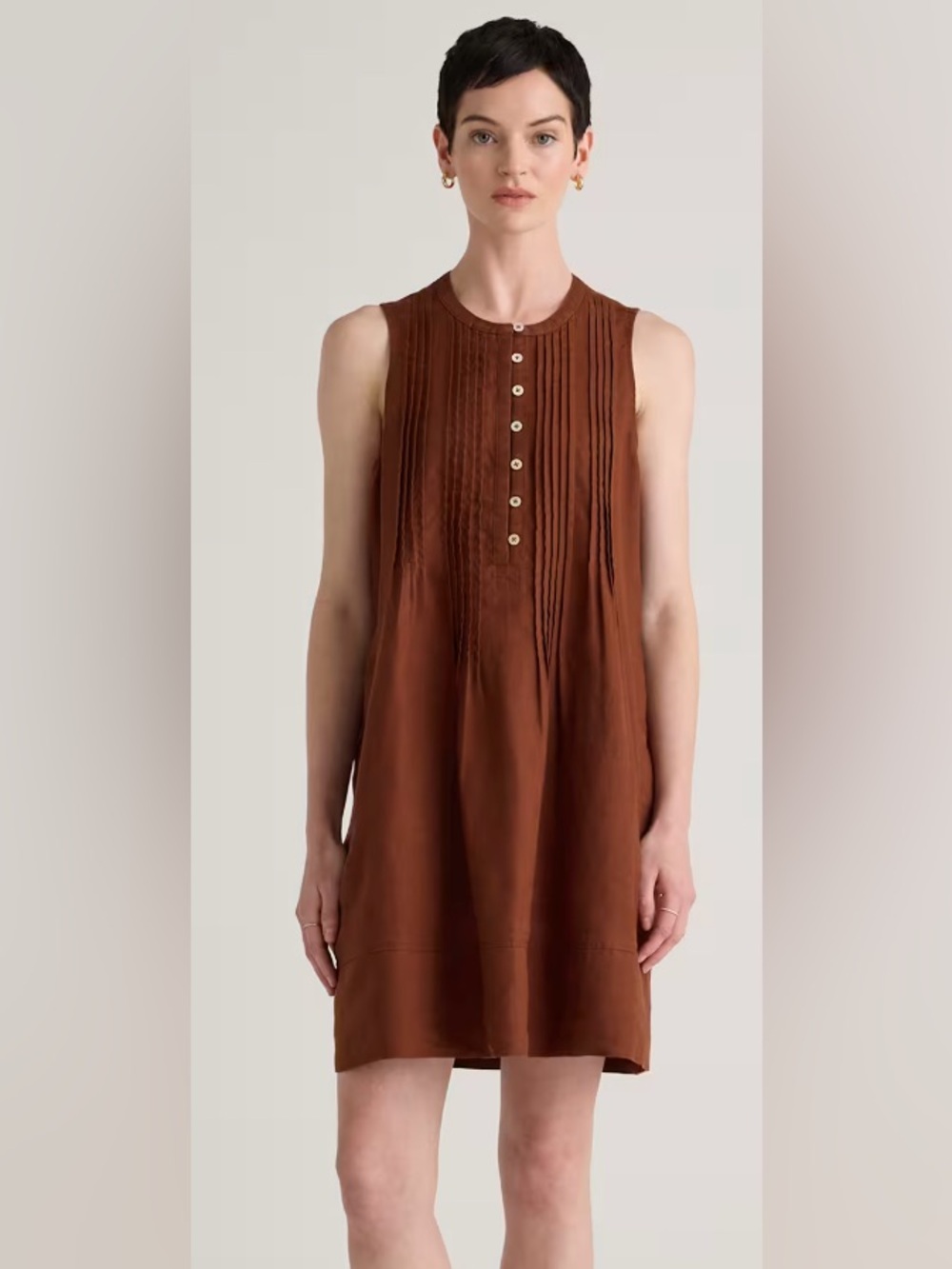 Quince, 100% European Linen Sleeveless Swing Dress w/Pockets, Size XS